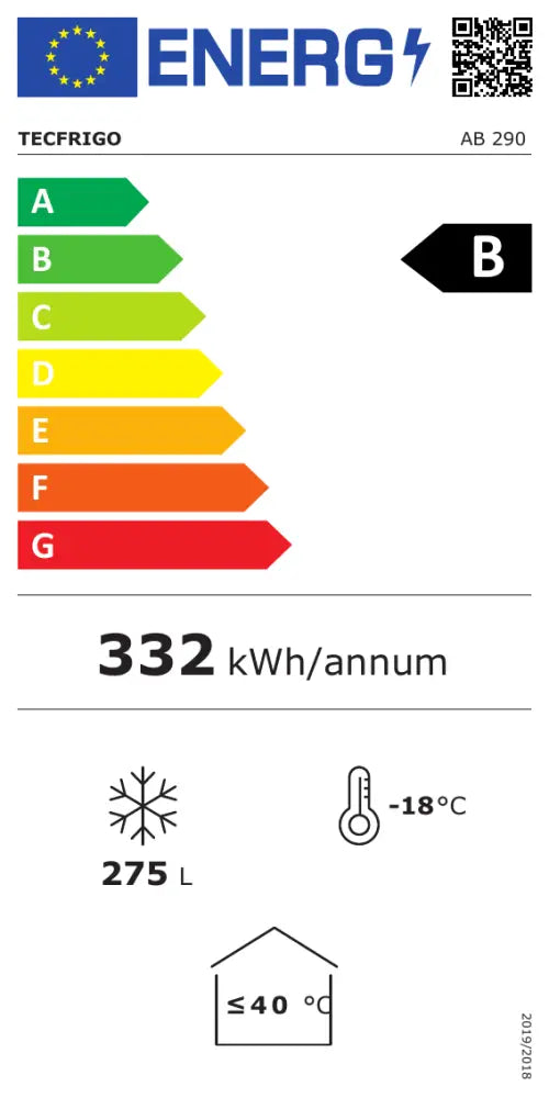 Etichetta Energetica AB 290 TECFRIGO