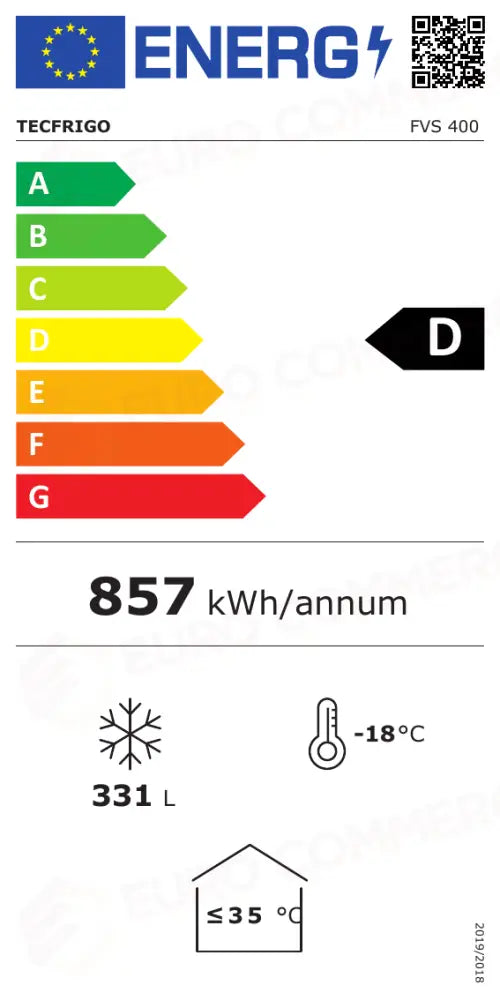 Etichetta Energetica FVS 400 TECFRIGO