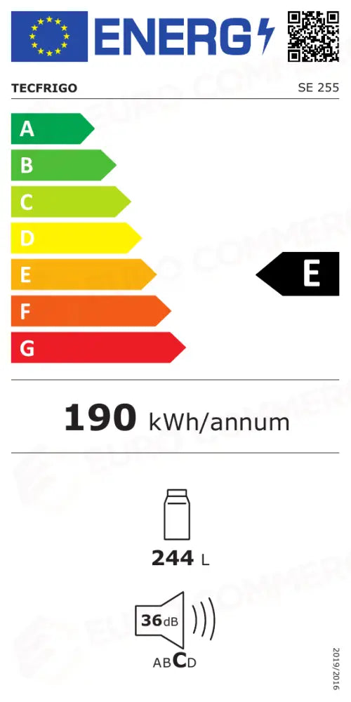 Etichetta Energetica SE 255 TECFRIGO