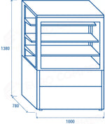 VETRINA REFRIGERATA PER SERVIZIO ASSISTITO M2 -1°C/+7°C - WKR 100 - COOL HEAD