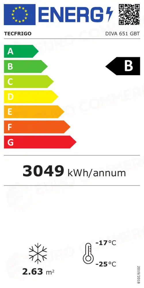 Etichetta Energetica DIVA 651 GBT TECFRIGO