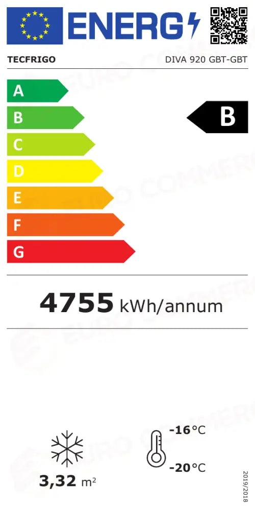 Etichetta Energetica DIVA 920 GBT-GBT TECFRIGO