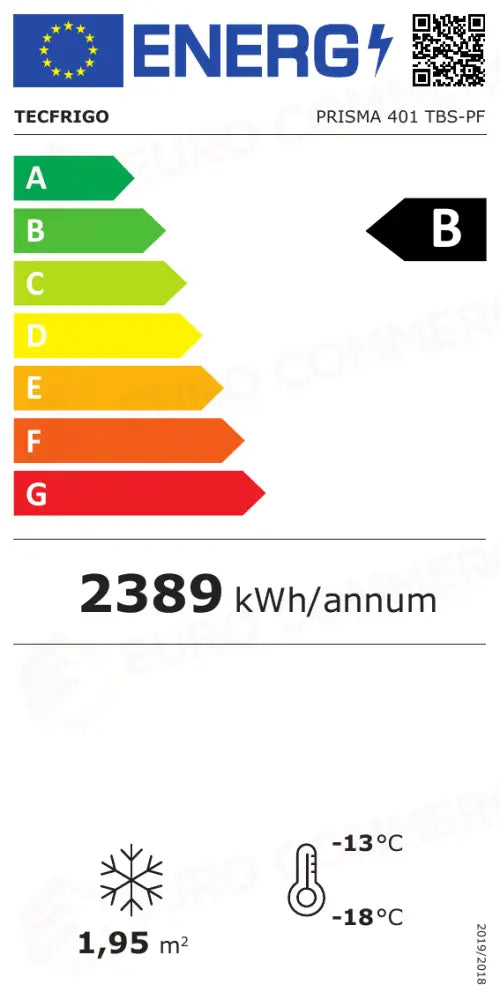 Etichetta Energetica PRISMA 401 TBS-PF TECFRIGO