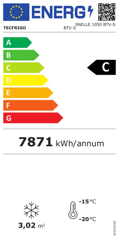 Etichetta Energetica SNELLE 1050 BTV-S BTV-S TECFRIGO