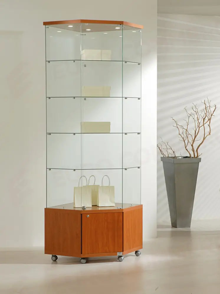 VETRINE ANGOLARI LAMINATO LIGHT 68X68X220 CM - 7/22M - ITALVETRINE