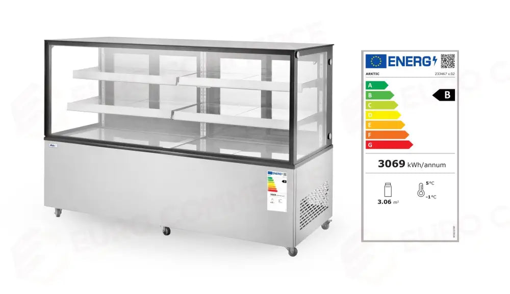 VETRINE REFRIGERATE CON 2 RIPIANI ARKTIC 230V/500W 677X1824X(H)1230MM - 233467