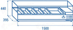 VRX 15/38 - VETRINE REFRIGERATE ORIZZONTALI (VASCHETTE GN1/3) +2°/+8°C - 38 - COOL HEAD