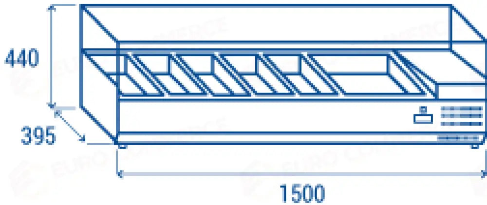 VRX 15/38 - VETRINE REFRIGERATE ORIZZONTALI (VASCHETTE GN1/3) +2°/+8°C - 38 - COOL HEAD