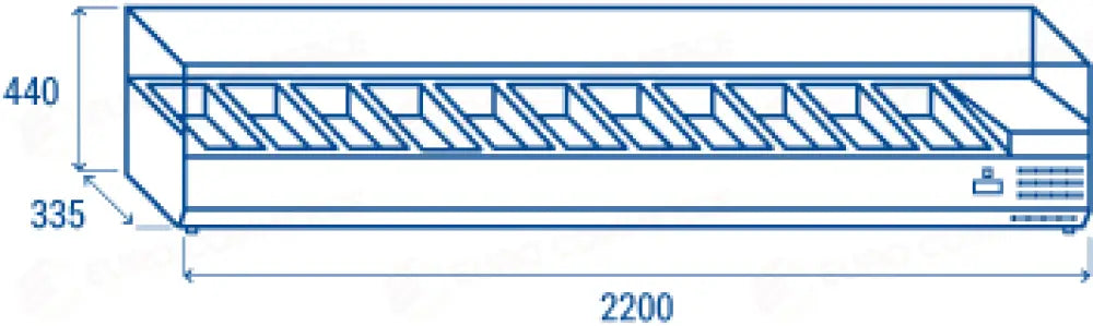VRX 22/33 - VETRINE REFRIGERATE ORIZZONTALI (VASCHETTE GN1/4) +2°/+8°C - 33 - COOL HEAD
