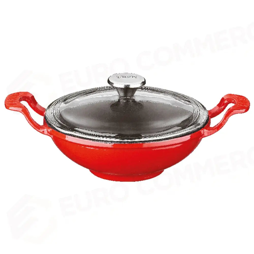 WOK CON COPERCHIO - GHISA SMALTATA - PADERNO