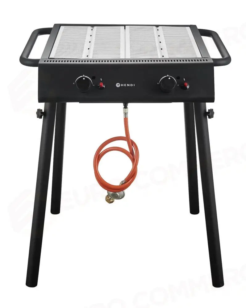 XANTOS BLACK GRIGLIA A GAS NERO 9,5KW 770X710X(H)870MM - HENDI